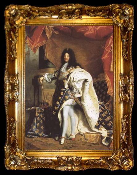 framed  Hyacinthe Rigaud Portrait of Louis XIV (mk08), ta009-2